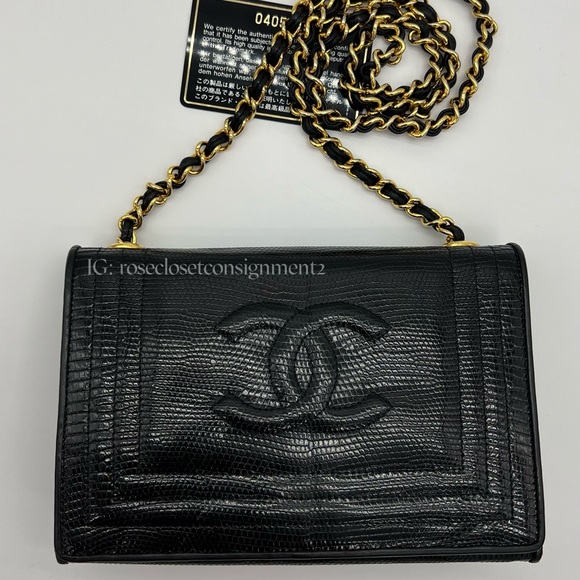 ❌SOLD❌Authentic Chanel vintage Lizard skin flap chain bag - Picture 3 of 17